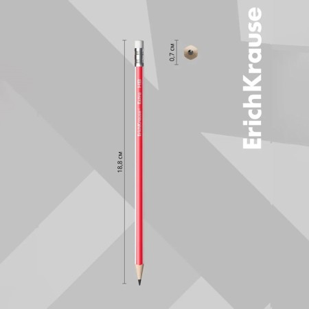 Chernographic pencil with Erichkrause "Extra", HB, Grifel D = 2.2 mm, wood, trihedral in a tube-6