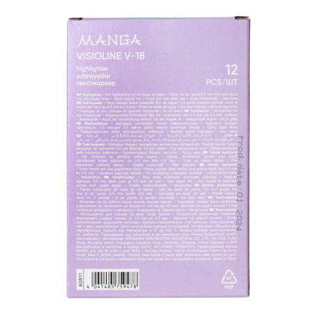 Erichkrause Visioline V -18 "Manga" marker, mowed node 0.5 - 4.5 mm, dries quickly on water -based, mix-5