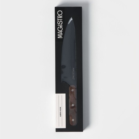 Knife chef kitchen Magistro Dark Wood, blade length 20.3 cm-4