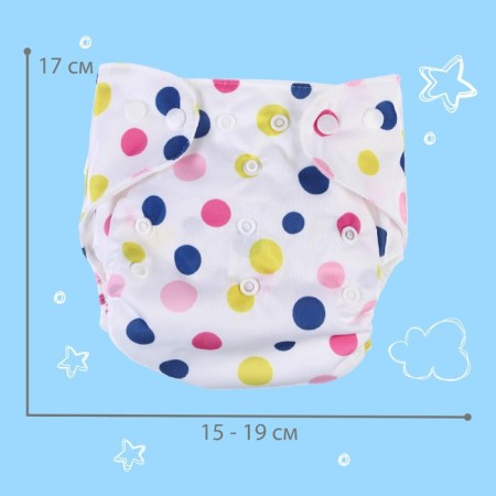 Reusable diaper+ 1 insert included "balls", white/pink color-3