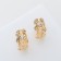 Earrings with rhinestones "Infinity" hemisphere, white color in gold
