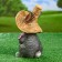 Garden figure "Bunny in a straw hat with a flower" 12x13x22cm