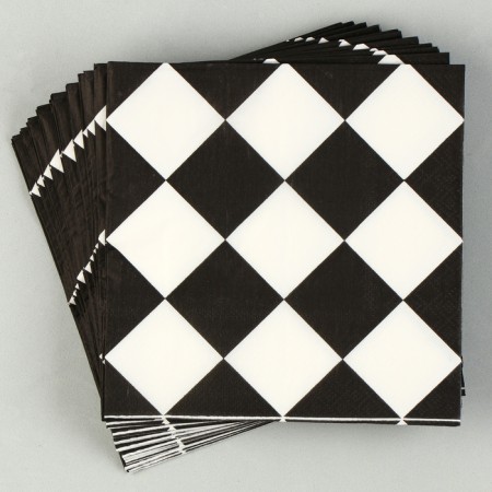 Paper Napkins "Black Rombics" 33x33 cm, set 20 pcs.