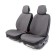 Caps on the front seats Car Performance, 2 pcs, fiberflax (soft flax), rhombus, ser./Gray