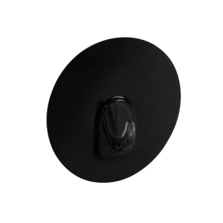 Axentia adhesive round hook self -adhesive made of black plastic, Ø 8 cm, thickness 2 cm