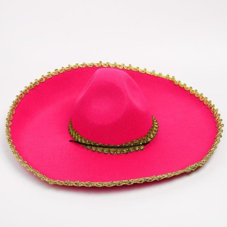 Carnival hat "Sombrero", pink color, p. 56–58-1