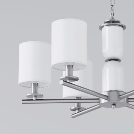 Ceiling Lamp Eurosvet Caprera 60146/6, E14, 6x40W, 670x670 mm, Nickel color-1