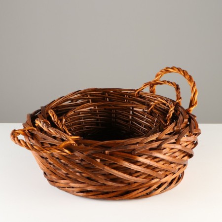 A set of baskets, 3 pcs, 42x14 cm, 34x11.5 cm, 26x9 cm, willow-1