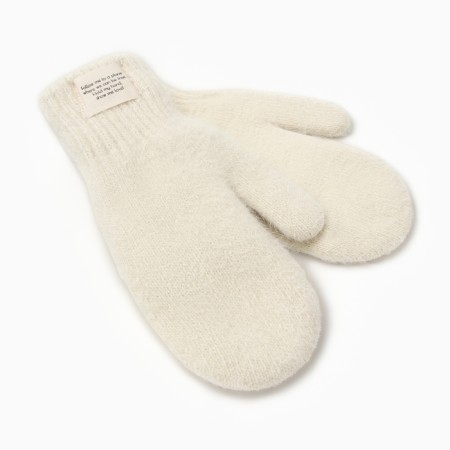 Women's mittens MIST with rabbit wool, rr 22 cm, col. lactic-4
