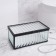 Organizer for storage "Ribbed", 1 section, with a lid, glass, with a mirror base, 14.5 × 8.5 cm, the color is transparent/black