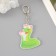 Acryl keychain "Snake with pink peonies" 6x4.7 cm