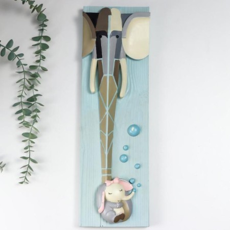 Souvenir Polystone Wall Decor "Elephant and Cubs" 47.5x6x14.5 cm