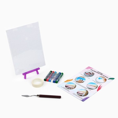 Drawing pastel with the easel "Winter Mountains", a set for creativity-5