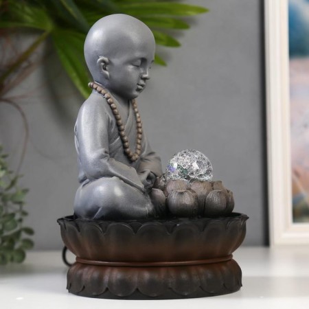 Table Polystone Fountain from the Network Light "Little Buddha - Meditation" 30x20x20 cm-2