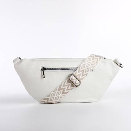 Bag Cross-Bodi with a zipper, white color-3