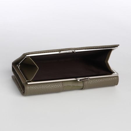 Women's wallet on a magnet, khaki color-2