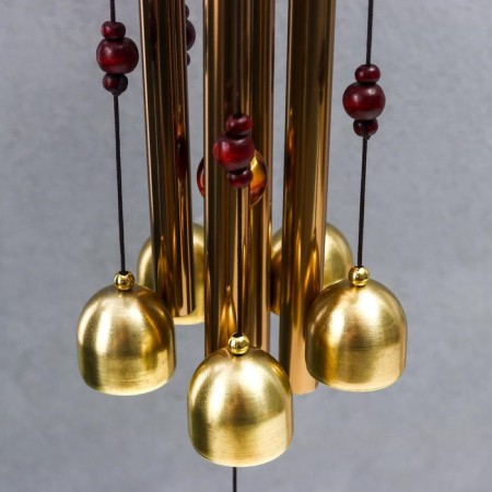 Wind Music Metal "Coin" 4 tubes 5 bells 60x8.3 cm-2