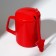 Ceramic mug with a spoon and lid "Penguins", 400 ml, red color