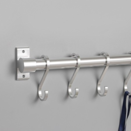 Twohind holder, 60 cm, 10 hooks, aluminum-1