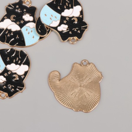 Decor for creativity metal, enamel "Cat-Gora" 2.8x2.8 cm-1
