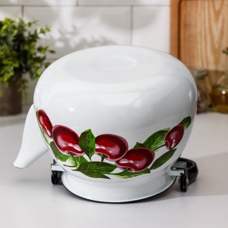 Spherical kettle "Cherry Orchard", 3.5 l, induction, white color-3