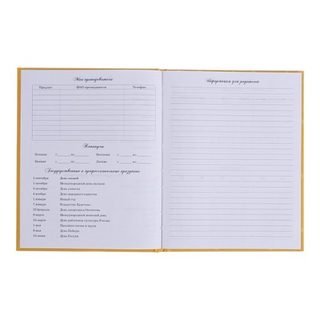 Diary for a music school, 48 sheets, hard cover, matte lamination, foil embossing, reference information, block 60g/m2-5