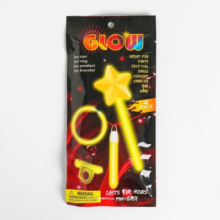 Neon accessories, set 4 objects: rod, bracelet, ring, suspension, mixing color-1