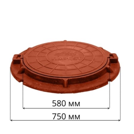 Luke of PPC revision, type "lm", d = 58 cm, up to 1.5 tons, terracotta-7
