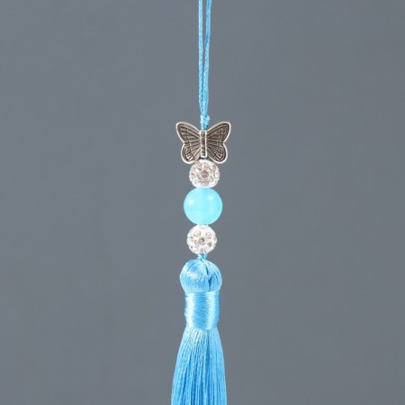 Suspension Textile, metal "Butterfly" blue 1x1.2x16.5 cm-2