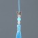 Suspension Textile, metal "Butterfly" blue 1x1.2x16.5 cm