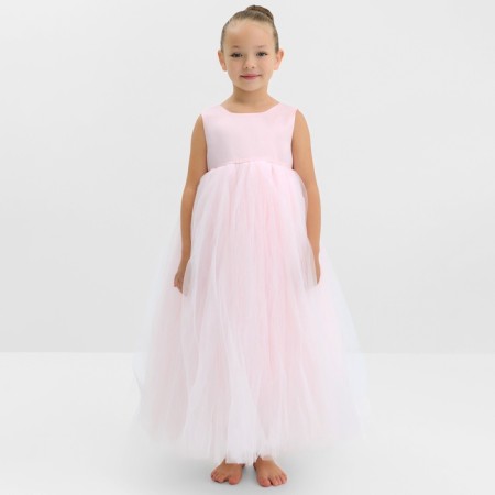 Dress children's elegant kaftan growth 90, dusty pink-6