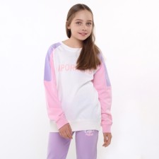 Sweatshirt for girls, lilac-pink color, height 152-158 cm