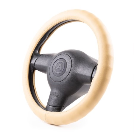 Autoprofi steering wheel, eco-leather steering, 9 cm girth, beige, size m, 37-39 cm-1