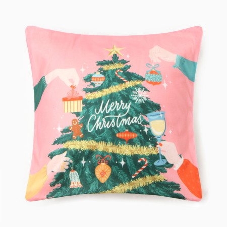 Case on the pillow Ethel "Christmas tree", 40*40 cm, 100% polyester, velor