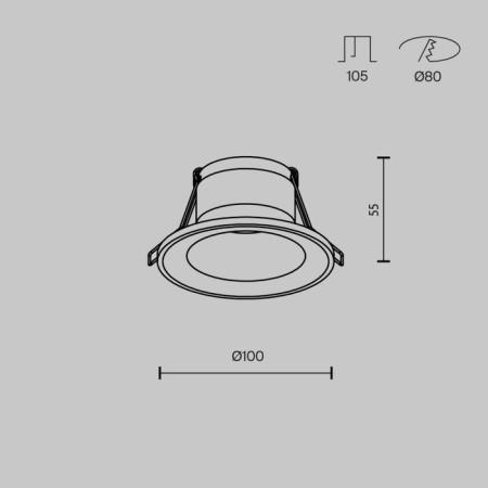 Technical DL094-GU10-W Spark, 100x100x55 mm, GU10, 1x10W, white color, white color-6