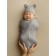 Lightning diaper with a fascion hat, height 56-68 cm, color gray color