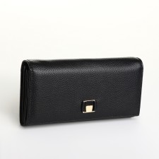 Women's wallet on a magnet, black color