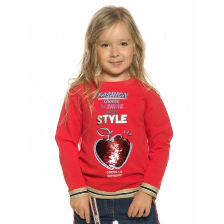 Sweatshirt for girls, height 104 cm, red color