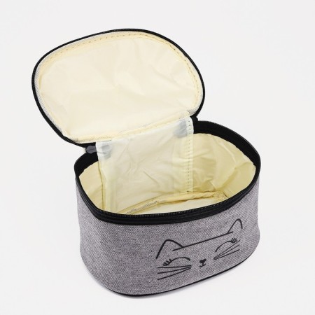 Cosmetic bag with a zipper, with a lining, the color is gray-2