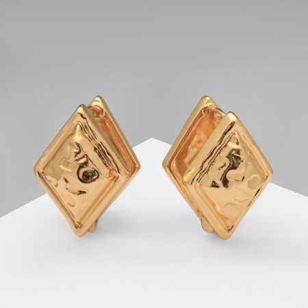 Earrings Metal "Chord" rhombus, color gold