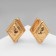 Earrings Metal "Chord" rhombus, color gold