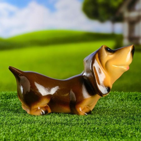 Garden figure "Dachshund" brown 25x12x15 cm-7