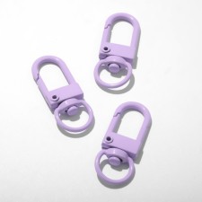 Carabiner 3.2 × 1.3 × 0.2 cm (set 3 pcs.), Purple color
