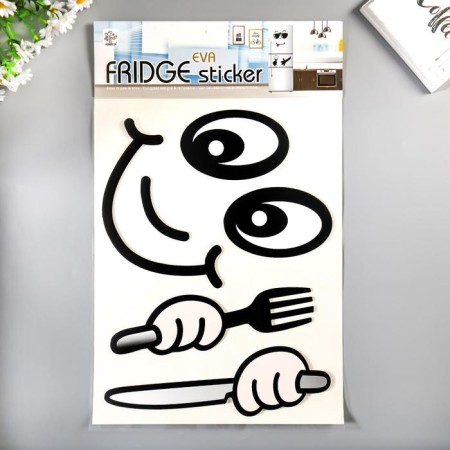 Plastic sticker on a closet/refrigerator "Muzzle" mix 53x33 cm-4