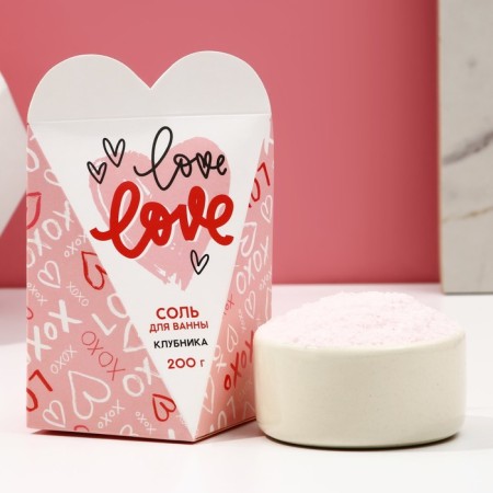 Love bath salt, 200 g, strawberry aroma, pure happiness