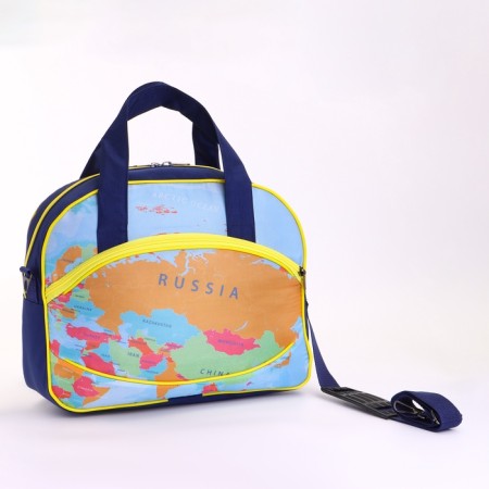 Small suitcase 20 ”, a road bag with a zipper, blue/orange color-9