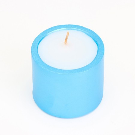 Candle "Cylinder" in a candlestick of gypsum is small, 5x3.5cm, blue-2