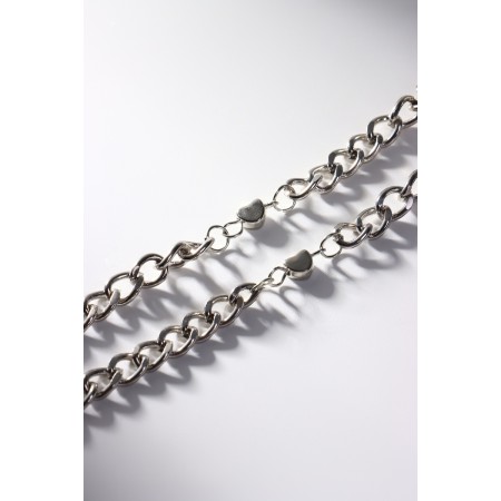 Bracelets "Demetrons" on a magnet, heart on large links, color silver-4