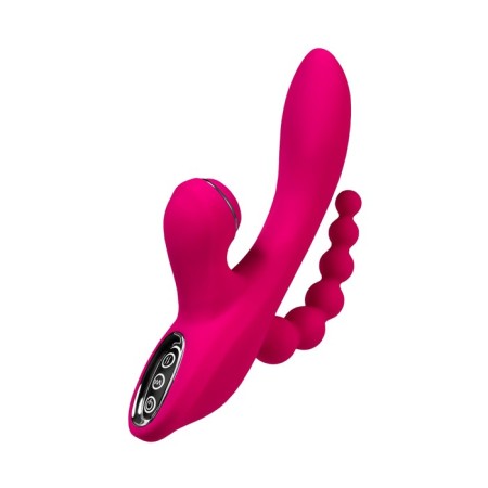 Vibroostimulator 3 in 1 Jos Tripling, 21 cm, silicone, pink color-10
