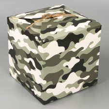 Gift folding box, packaging, Militari, 18 x 18 x 18 cm